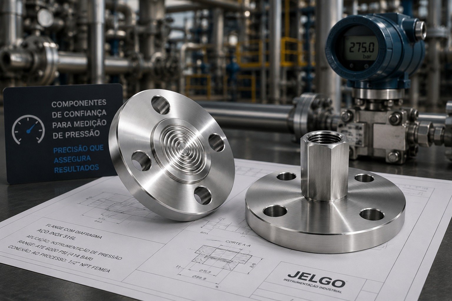 Acessórios JELGO para instrumentação de pressão industrial