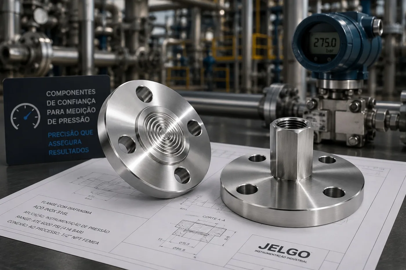 Acessórios JELGO para instrumentação de pressão industrial