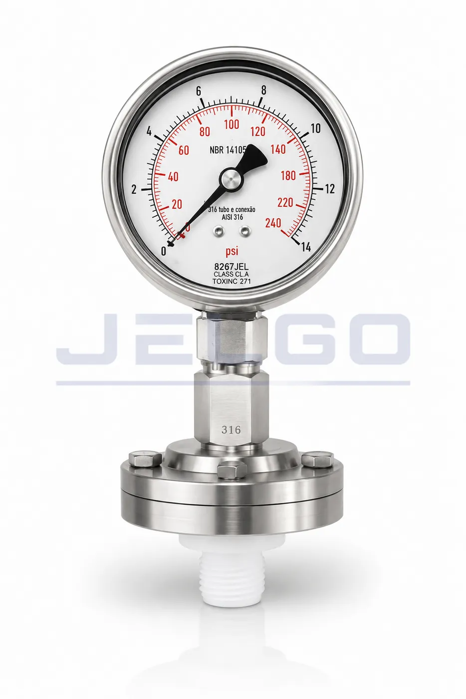 Selo roscado 100mm com partes molhadas em teflon