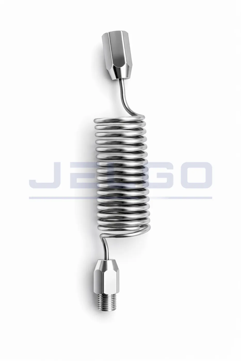Serpentina para manômetro em aço inox — dissipação térmica JELGO